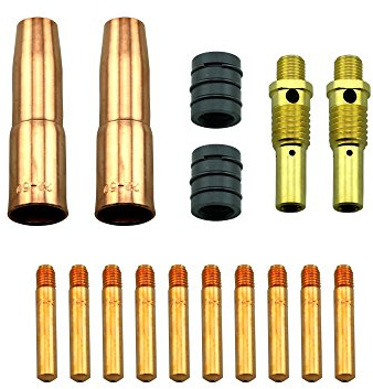 WeldingCity MIG Welding Gun Accessory Kit (.035) Contact Tip-Gas Nozzle-Gas Diffuser-Nozzle Adapter for Lincoln Magnum 200/250 and Tweco #2 180-250 Amp