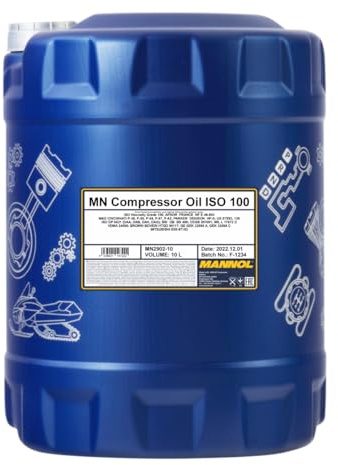 MANNOL 2902 Kompressoröl ISO 100 mineralisch, für Kolbenkompressoren, 10L | Nach DIN 51506 VBL, VCL, VDL, auch für Druckluft- und Hydrauliksysteme, mit Verschleiß- und Korrosionsschutz
