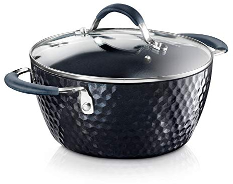 NutriChef - Pentola da forno olandese con coperchio, 3,6 litri, piccolo, nero