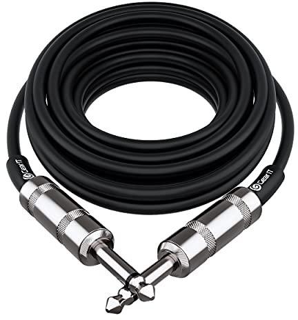 GearIT Professional Speaker Cable (50ft) 12AWG Pure Copper 1/4 inch to 1/4 inch TS Straight Male to Male for Amplifier, Speaker Cabinet, PA and DJ Audio