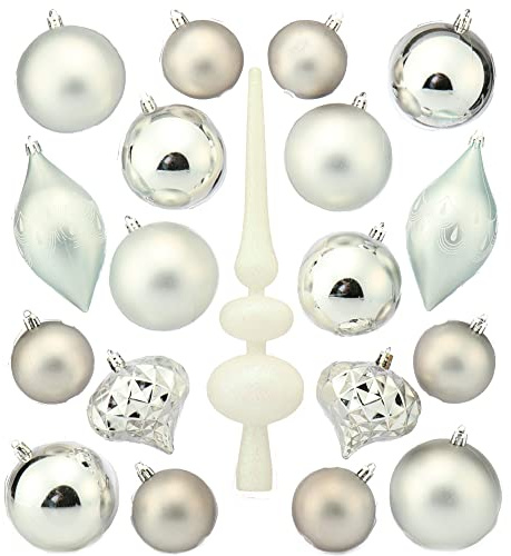 com-four® 19-teiliges Weihnachtsschmuck Set, Christbaumkugeln | Baumschmuck für den Christbaum