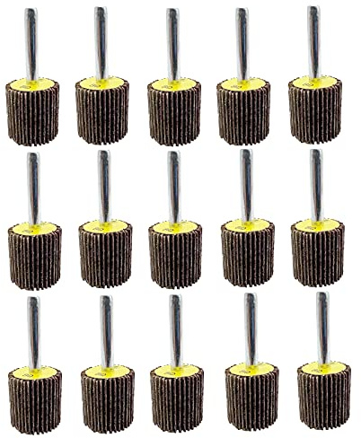 Mola a Lamelle 25X25x6mm.Grana 80 1/4 di Pollice. La mola è adatta per pulire ruggine/sbavature di saldatura/prodotti in legno. Flap Wheel Adatto a tutti gli utensili elettrici/tornio (25 pezzi)