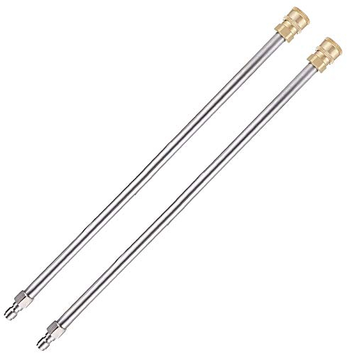 Frunimall 2 x 13 Inch 4000 PSI High Pressure Washer Extension Lance Replacement for High Pressure Cleaner, Gun, Cleaning Machine with Quick Connection 1/4