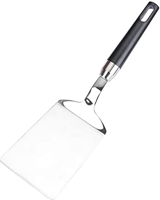 Schwarzer Edelstahl-Grillwender,Klingenmaß: 8.5 x11 cm, Länge: 28.5cm, Bratenwender und Bratenheber für Indoor und Outdoor,handelsübliche Qualität.