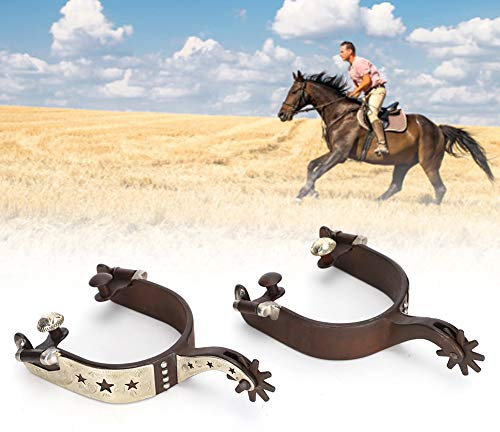 Generic Equestrian Cowboy Roping Sporen Retro Cowboy Black Steel Bull Head Carving Sporen für Equestr Horse Training