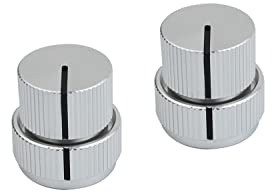 Guyker Guitar Aluminum Dual Concentric Control Knobs - Dome Volume Tone Stacked Knob Replacement for Electric Guitar or Bass (chrome, 2 piece)