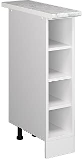 Vicco Küchenregal R-Line, offener Küchenschrank, Weiß/Weiß, 20 cm, AP Marmor