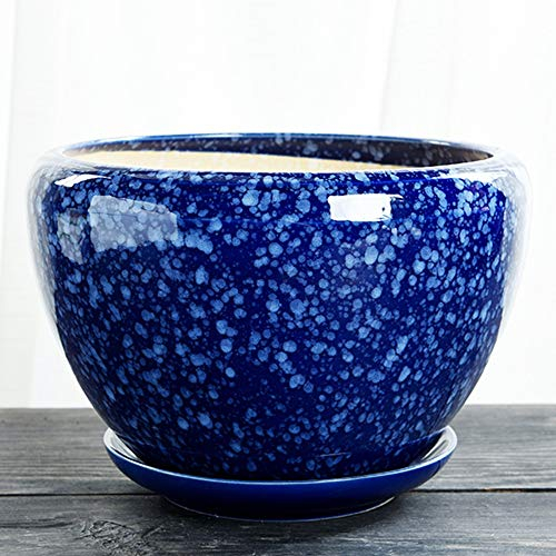 Blumentopf Keramik-Blumentopf groß extra groß mit Tablett Blumentopf grüner Rettich kreatives Zuhause hängende Orchidee Persönlichkeit fleischiger kleiner Blumentopf (Color : Style 13, Size : S)