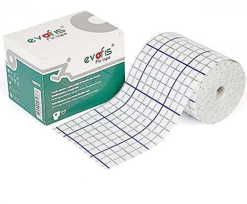 Evofis Tape Sport | Sporttape weiß zur Kompression/Fixierung von Verbänden | Tapeverband Fingertape elastische (10 cm x 10 m, weiß)