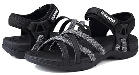 Maxome Women's Summer Walking Sandals Comfortable Sports Sandals Casual Hook Loop Strap Beach Sandals