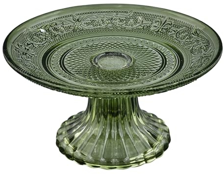 Doni Bomboniere Comunione 4PZ Clear Alzata Verde Trasparente per Dolci Matrimonio Anniversario Idee Regalo Torte Biscotti Complete Originali Economiche