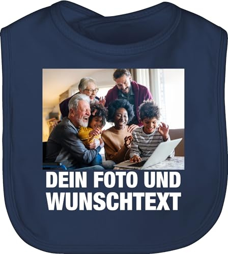 Geschenk mit Namen personalisiert by Shirtracer - Baby Lätzchen - Geschenk mit Bild I eigenem Foto I Name I eigener Text I Wunschtext