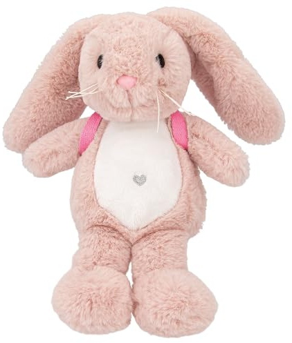 Depesche 12456 Princess Mimi - Peluche Lapin Nelly avec Fourrure Douce en Rose, Peluche d'environ 19 cm avec Sac à Dos