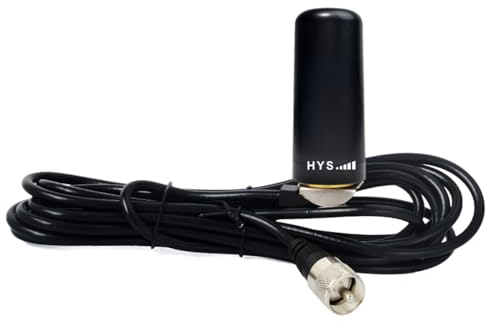 HYS 462MHz-467MHz Pretuned Low-Profile UHF Band NMO GMRS Antenna, Low Profile Antenna Coax Cable Roof Mount Antenna with NMO to UHF PL259, W13'/About 4m RG-58U for 460-470Mhz Amateur Radio