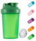 KANGSIT Protein Shaker Bottle with Stainless Steel Mixing Ball, BPA- and DEHP-free, Leakproof Flip On Lid- Protein & Supplement Shaker Bottle 400ml (Green)