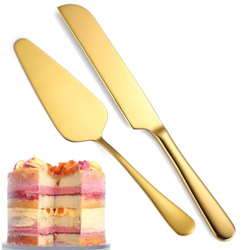 Kuchenmesser und Server-Set mit Geschenkbox, Tortenmesser Hochzeit Edelstahl-Kuchen-Server Hochzeitstorte Messer, Premium-Kuchen-Server Ideal für Hochzeit Party Geburtstag Dessert Festival