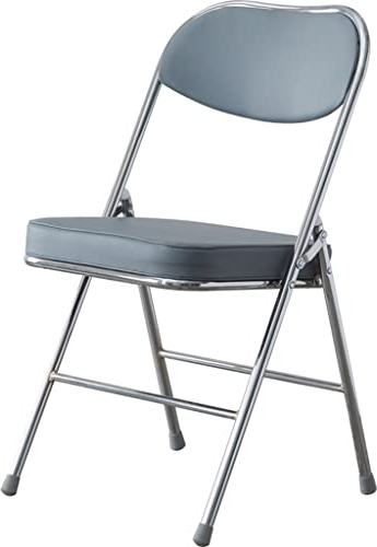 Einfacher Freizeit-Rückenstuhl, Klappbarer Bürostuhl Für Zuhause, Tragbarer Personalschulungsstuhl, Klappstuhl Für Studentenwohnheime, Belastbar Bis 100 Kg(Color:Grey)