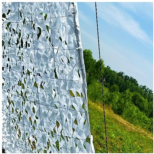 DIWAL Weiß Tarn-Schattiernetz Camouflage Sonnenschutzgewebe, Langlebiges Schutznetz Leichtes Bauzaun Sichtschutz Winddurchlässig, Vielseitig für Dachgeschoss, Camping und Überdachung(2x6m)