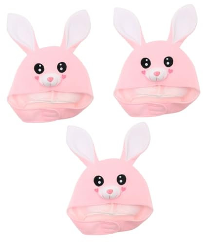 ibasenice 3stücke Bunny Hat Plüschkaninchen Hut Mit Ohren Einstellbare Kopfbedeckung Für Osterkostüme Witziges Fotorequisit Für Erwachsene Und Ganzjährig Tragbar