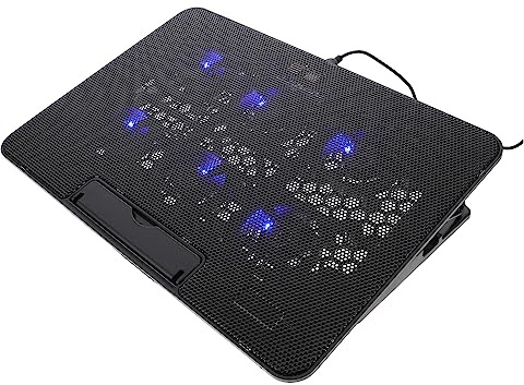 KONTONTY Efficient Laptop Stand Cooler 15.6 Cooling Pad Fan Laptop Riser Powered