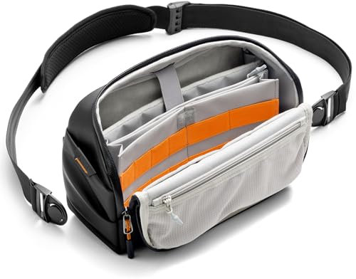 Inateck Sling Bag X-Modo, 4L Umhängetasche Herren Crossbody Bag Messenger Bag für Kurztrips, Schwarz