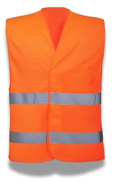 Parence.- Gilet Arancione Taglie Forti - Gilet di Sicurezza Classico - Universale, Unisex, Arancione con Strisce Riflettenti