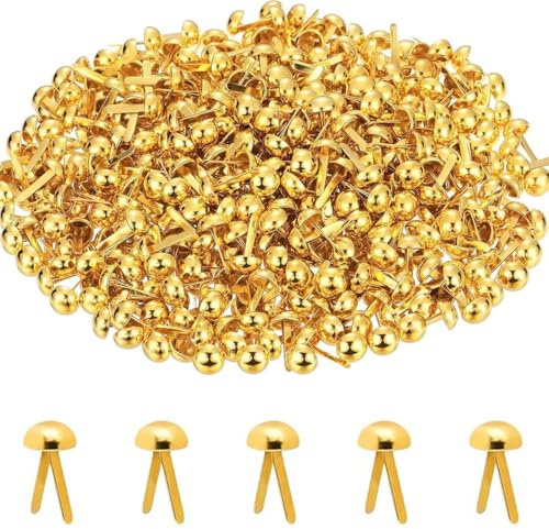 SULIUDAJI 300 Stück Gold Musterbeutelklammern, Klammern Metall Scrapbooking Musterklammern, Rundkopfklammern, Metall-Clip Für Scrapbooking, Zubehör, Heimwerken