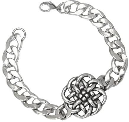 Catena vintage alla moda con nodo da strega, a lunga durata, in acciaio inox, per gli amanti della moda