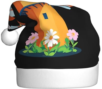 WHJSSF Flower Windmill Pattern Christmas hat for Adult Suitable for Halloween, Christmas and New Year wear