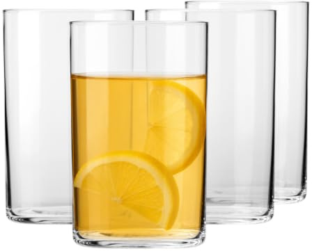 Krosno Bicchieri per Tè e Acqua Set di 4, 250 ml, Collezione Polka | Semplici tumbler per caffè, bevande calde e fredde, succo, Cristallo senza piombo, Lavabili in lavastoviglie, Vetro classico