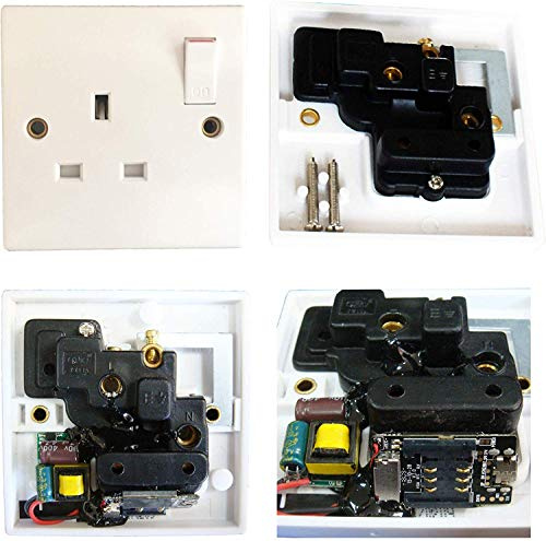 COVERT SURVEILLANCE SINGLE SWITCHED WALL SOCKET HIDDEN WIRELESS GSM UK SIM CARD SPY LISTENING DEVICE