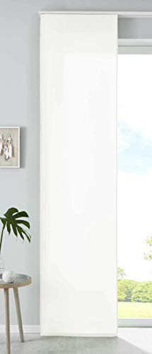 Gardinenbox 1er Set Schiebegardine Flächenvorhang Mikrofaser Vorhang Gardine Raumteiler HxB 245x60 cm Creme Matt Paneelwagen Beschwerungsstange, 85600N