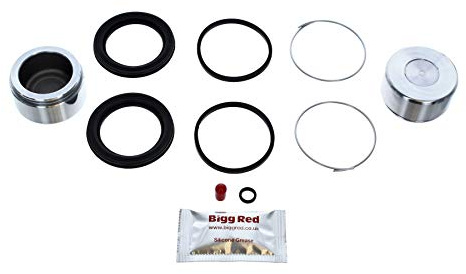 Bigg Red - Front Brake Caliper Repair Seal Kit & Pistons - Compatible with Austin, MGC, Rover, Granada, Zephyr, Zodiac, Escort MK II, Escort RS2000, Capri, Cortina Escort, Triumph
