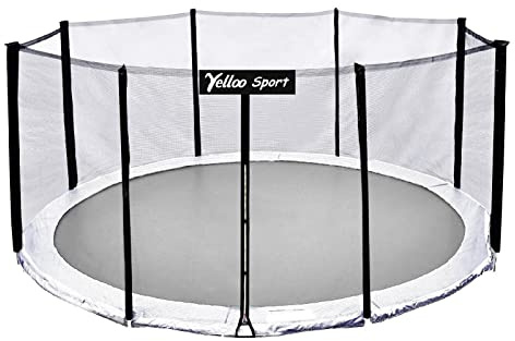 yelloo Skyddsnät Ersättningsskydd Elastisk Trampolin 185 245 305 366 427 cm Hoppa Hoppa över Hoppa (12 fot nät för, Ø 366 cm (8 stolpar))