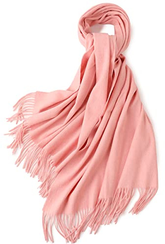 CINGHIA Écharpe Femme,Écharpe en Laine Hiver Pashmina Châle Pour Les Femmes Longues Écharpes Chauds Épaisses Peut Être Utilisé Comme Écharpe,Châle,Cadeau de Vacances 200 x 70cm,Écharpe laine Rose