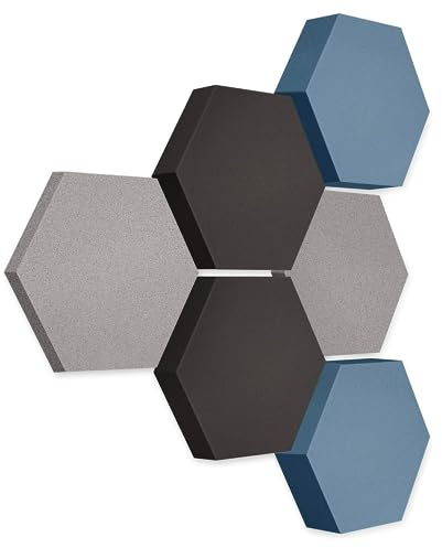 platino24 Akustikpaneele 6 Elemente Edition LOFT 3D I Ø 300mm Akustikplatten Schalldämmung Wand & Decke I Akustikschaum Schall-Absorber aus Basotect 30-70mm mit farbiger Akustikbeschichtung