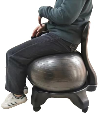 CMYUN Sitzball Ergonomischer Übungsballstuhl, Stabilitätsyoga-Ballstuhl für Büro, Komfort-Balance-Ballsitz für Erwachsene, Kinder, Schwangerschaft, Rückenschmerzen Lindern