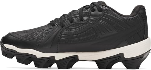 Under Armour Girls' Glyde Sola RM JR Softball Cleats, (001) Black/White/Black, 5, US