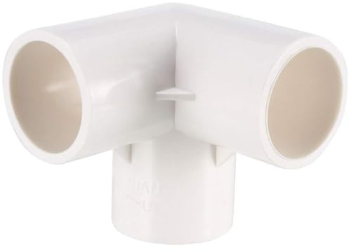 TOP-VIGOR PVC-Rohrverschraubung, 25 mm, 3-Wege-Rohrverschraubung, T-Gleit-Eckverbinder, Winkelgelenk, Kunststoff, rechtwinklig, für Bewässerung, Bewässerung, PVC-Rohr, Weiß, 1 Stück