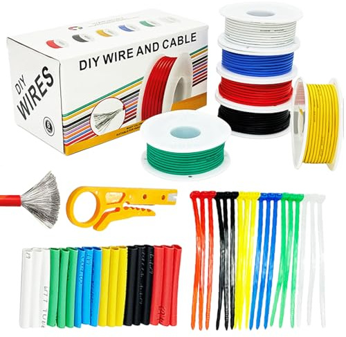 BAIFULAI 22 AWG Elektronik Elektrischer Draht Kabel kit in 6 Farben, jeweils 10 Meter, Elektrischer Kabel, 22 Gaug draht verzinntes kupfer litzen für DIY, RC-Flugzeuge Lampen Haushaltsgeräte