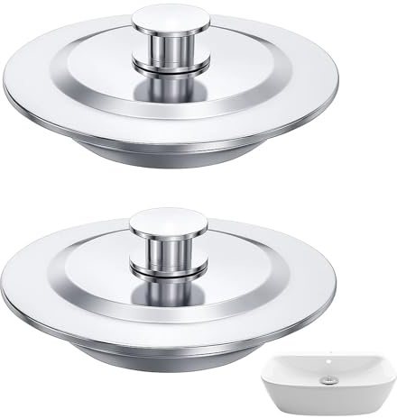2PCS Bath Plugs UK, Stainless Steel Bath Plug Replacement, Universal Bath Tub Plug for Sinks and Bathtubs, Set of 2 Durable Plugs
