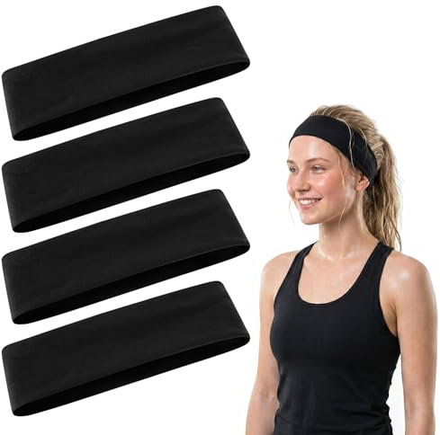 4 Pièces Bandeau Cheveux Femme,Bandeau Cheveux,Noir Headband,Bandeaux Mode | Headband pour Femmes,Convient pour le yoga,la Course à Pied,le Cyclisme et les Soins de la Peau