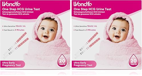 Wondfo Schwangerschaftstest Frühschwangerschaftstest Frühtest Schwangerschaft Ultra empfindlicher 40er Pack Pregnancy Test