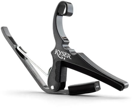 Kyser Quick-Change Capo for 6-string acoustic guitars, Black Chrome, KG6BC