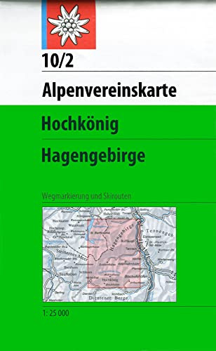 Hochkönig - Hagengebirge: Topographische Karte 1:25.000 mit Wegmarkierungen und Skirouten (Alpenvereinskarten)