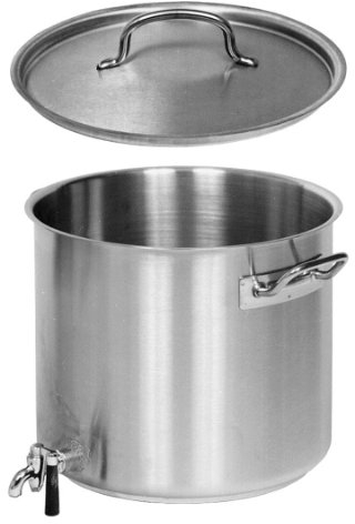 Kartoffelkocher Riesenkocher Kochtopf MIT DECKEL und AUSLAUFHAHN CNS 40 cm Ø / 50,0 Liter Inhalt