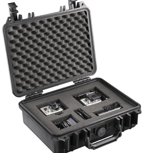 Mantona Outdoor Fotokoffer M - wasserdichter Kamerakoffer 11L, staubdicht & stoßfest, großer Schutzkoffer inkl. 4x Schaumstoffeinlagen, ideal für Gopro, Kamera Objektive & Zubehör (33x28x12Cm)