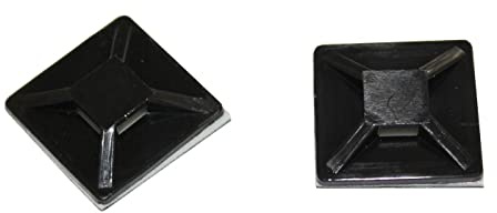 100x Klebesockel für Kabelbinder 20x20mm schwarz Selbstklebend