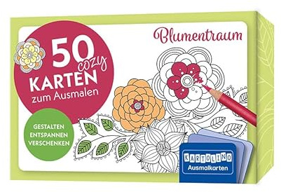 50 cozy Karten zum Ausmalen – Blumentraum: Gestalten, entspannen, verschenken (KARTOLINO Ausmalkarten)