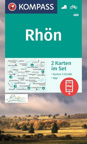 KOMPASS Wanderkarten-Set 460 Rhön, Fulda (2 Karten) 1:50.000: inklusive Karte zur offline Verwendung in der KOMPASS-App. Fahrradfahren.